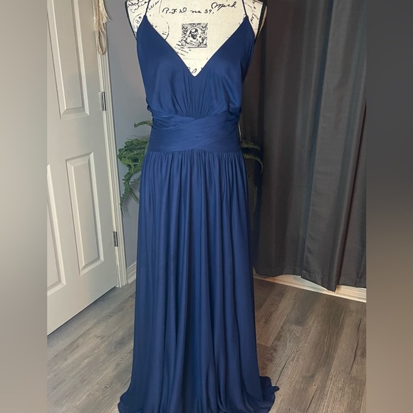 🔥Bundle Deal - Two Elegant Bridesmaids Dresses in Marine Blue NWT - Picture 7 of 15